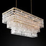 Marignan Chain Crystal Tiered Rectangle Chandelier 60"