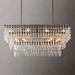 Marignan Chain Crystal Tiered Rectangle Chandelier 60"