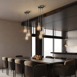 Rain Waterfall Glass Round Chandelier 8"