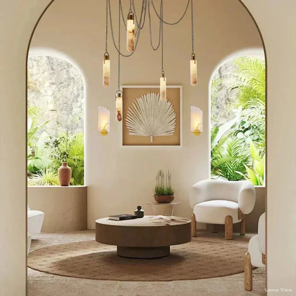 Alabaster 5 Lights Cluster Chandelier