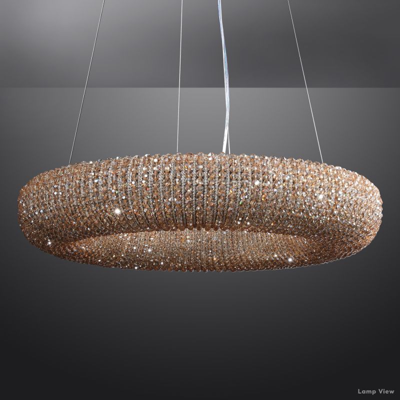 Halo Luminous Crystal Round Chandelier 72"