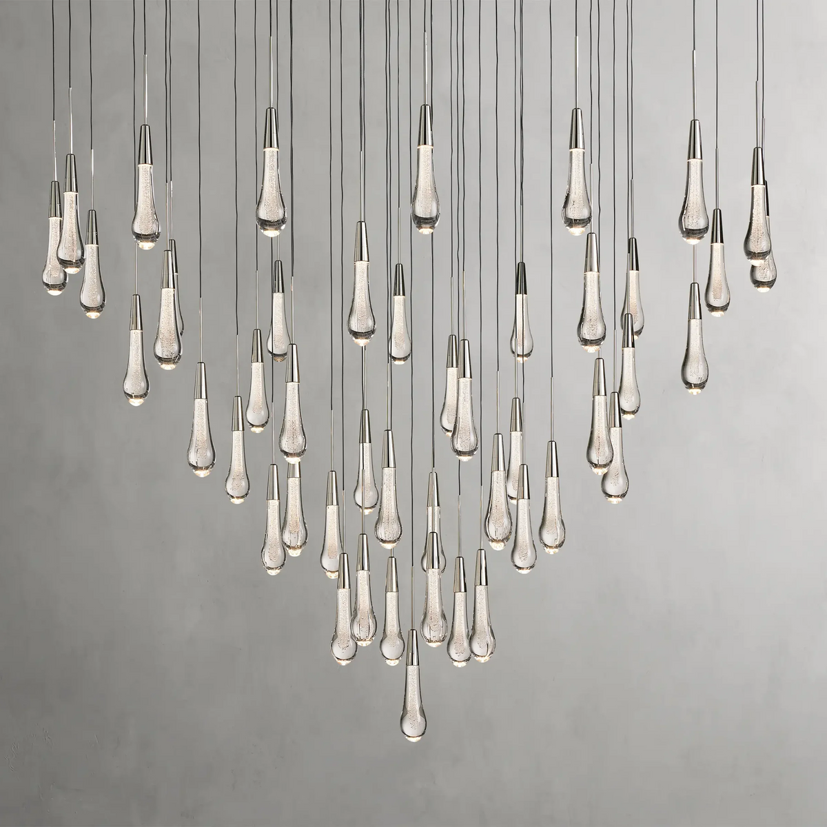 Soltaire Cascading Glass Round Chandelier