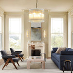 San Marco Ribbed Glass Round Chandelier 22"