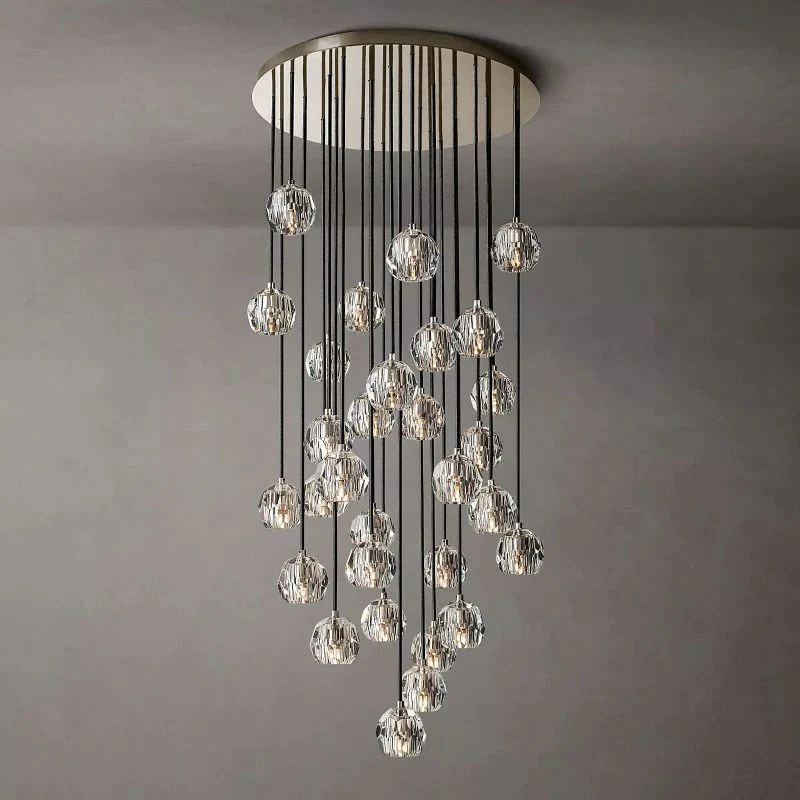 Boule Spherical Cristal Cluster Chandelier 30"