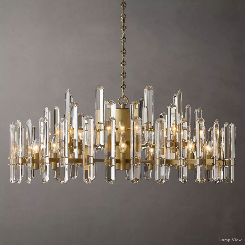 Mirello Prismed Crystal Round Chandelier 48"