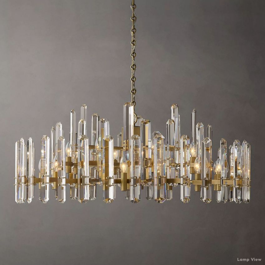 Mirello Prismed Crystal Round Chandelier 48"