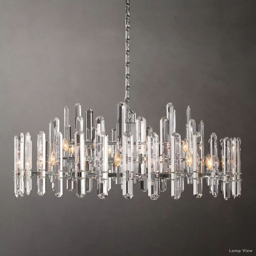 Mirello Prismed Crystal Round Chandelier 48"