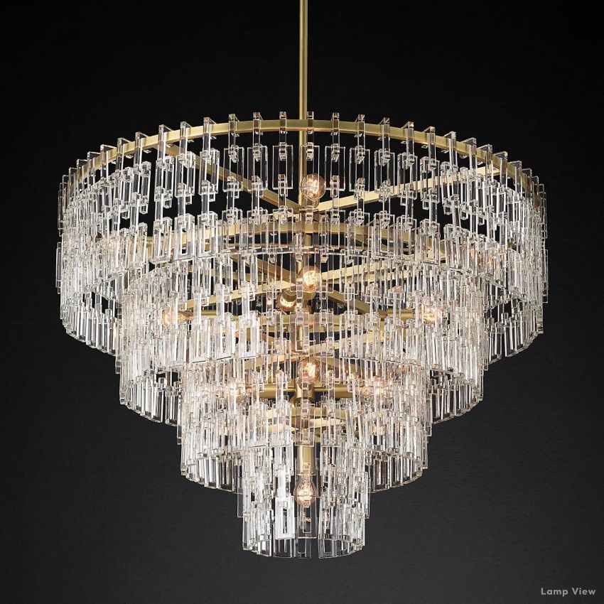 Marignan Chain Crystal Tiered Round Chandelier 48"