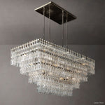 Marignan Chain Crystal Tiered Rectangle Chandelier 72"