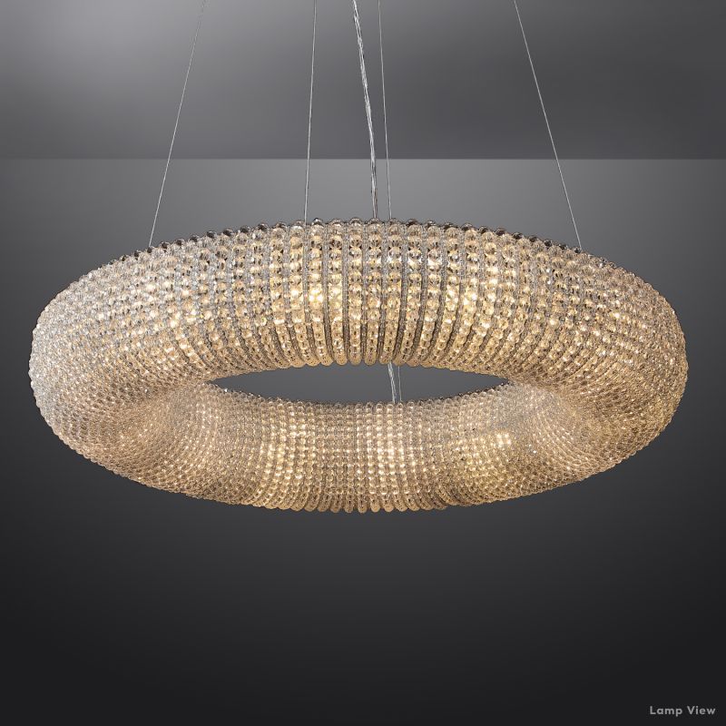 Halo Luminous Crystal Round Chandelier 41"