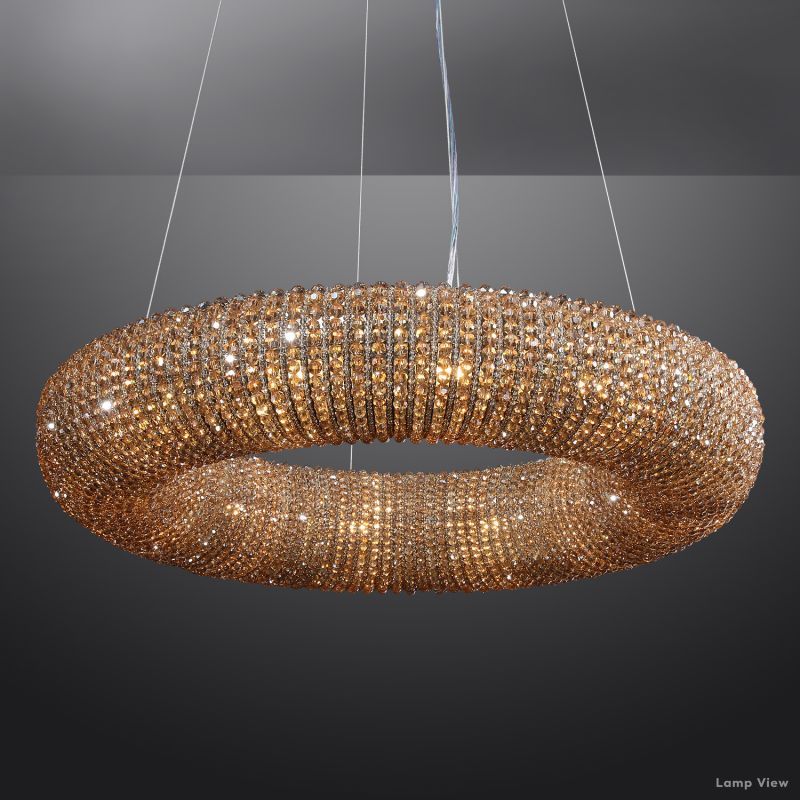 Halo Luminous Crystal Round Chandelier 41"