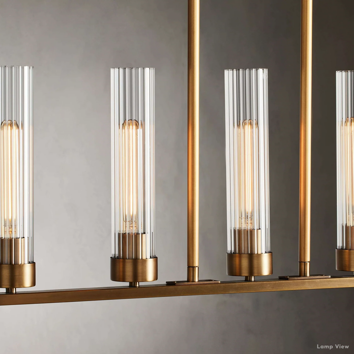 Andreas Ridged Tubular Linear Chandelier