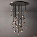 Boule Geometric Cristal Cluster Chandelier 40"