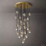 Boule Geometric Cristal Cluster Chandelier 30"