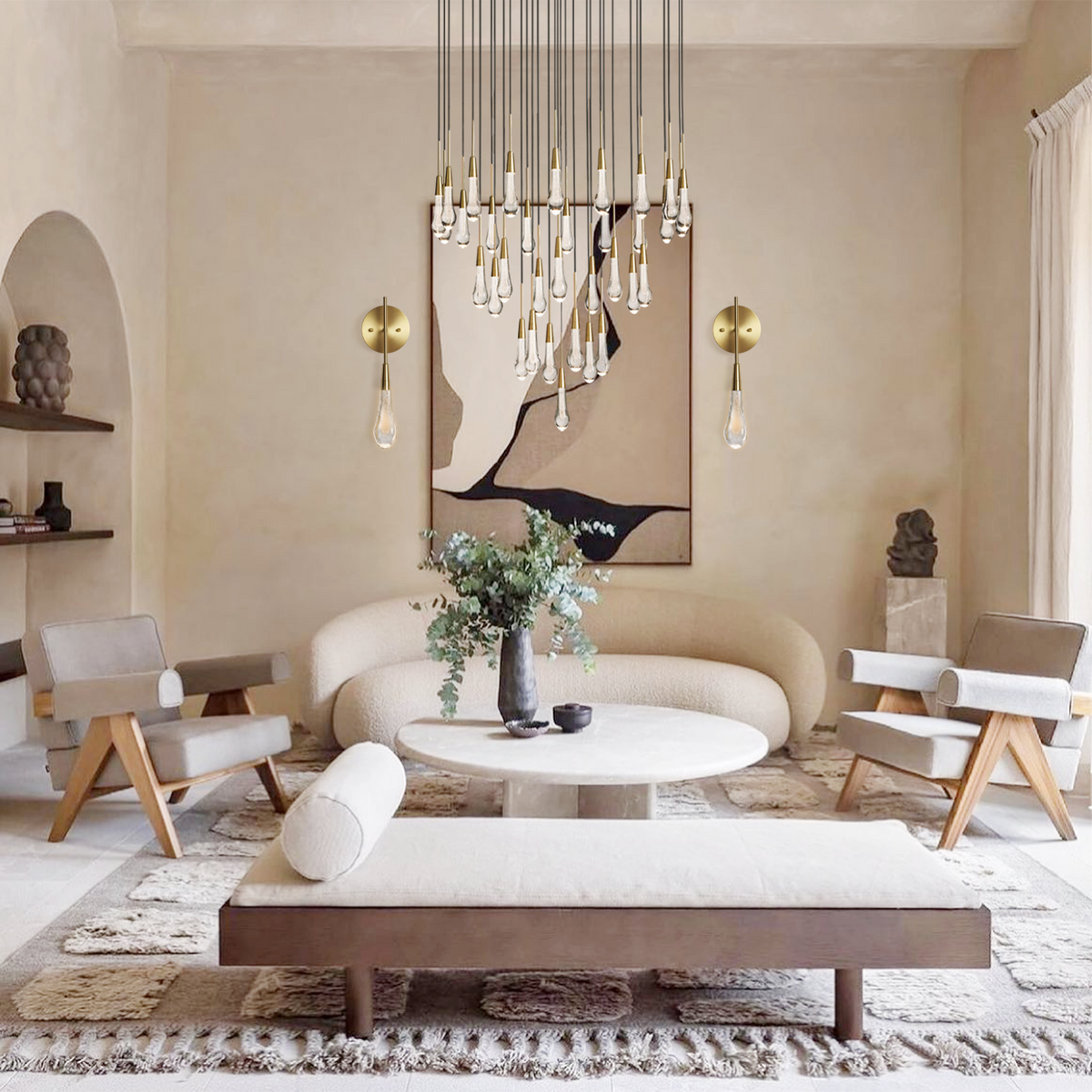 Soltaire Cascading Crystal Round Chandelier