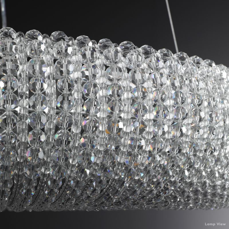 Halo Luminous Crystal Round Chandelier 59"