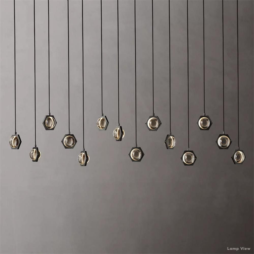 Eclatant Inset Crystal Linear Chandelier 72"