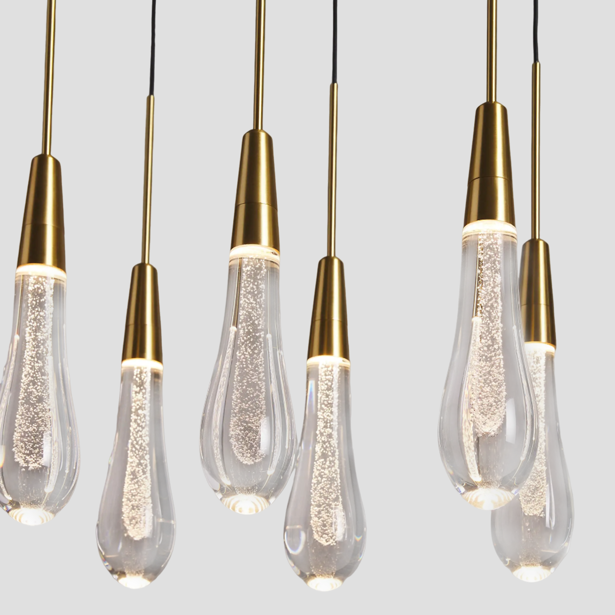 Soltaire Cascading Glass Linear Chandelier