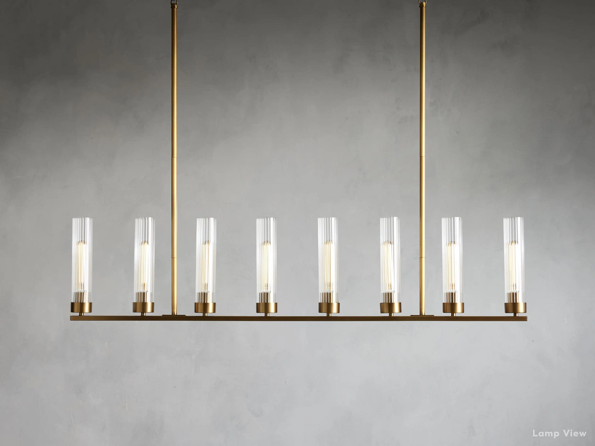 Andreas Ridged Tubular Linear Chandelier