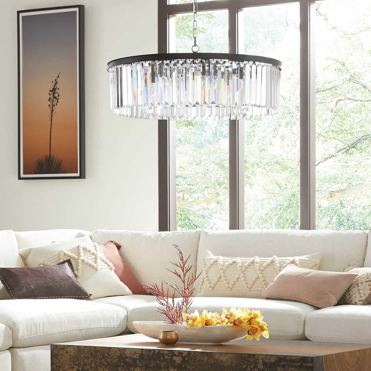 Leyland Clear Crystal Round Chandelier