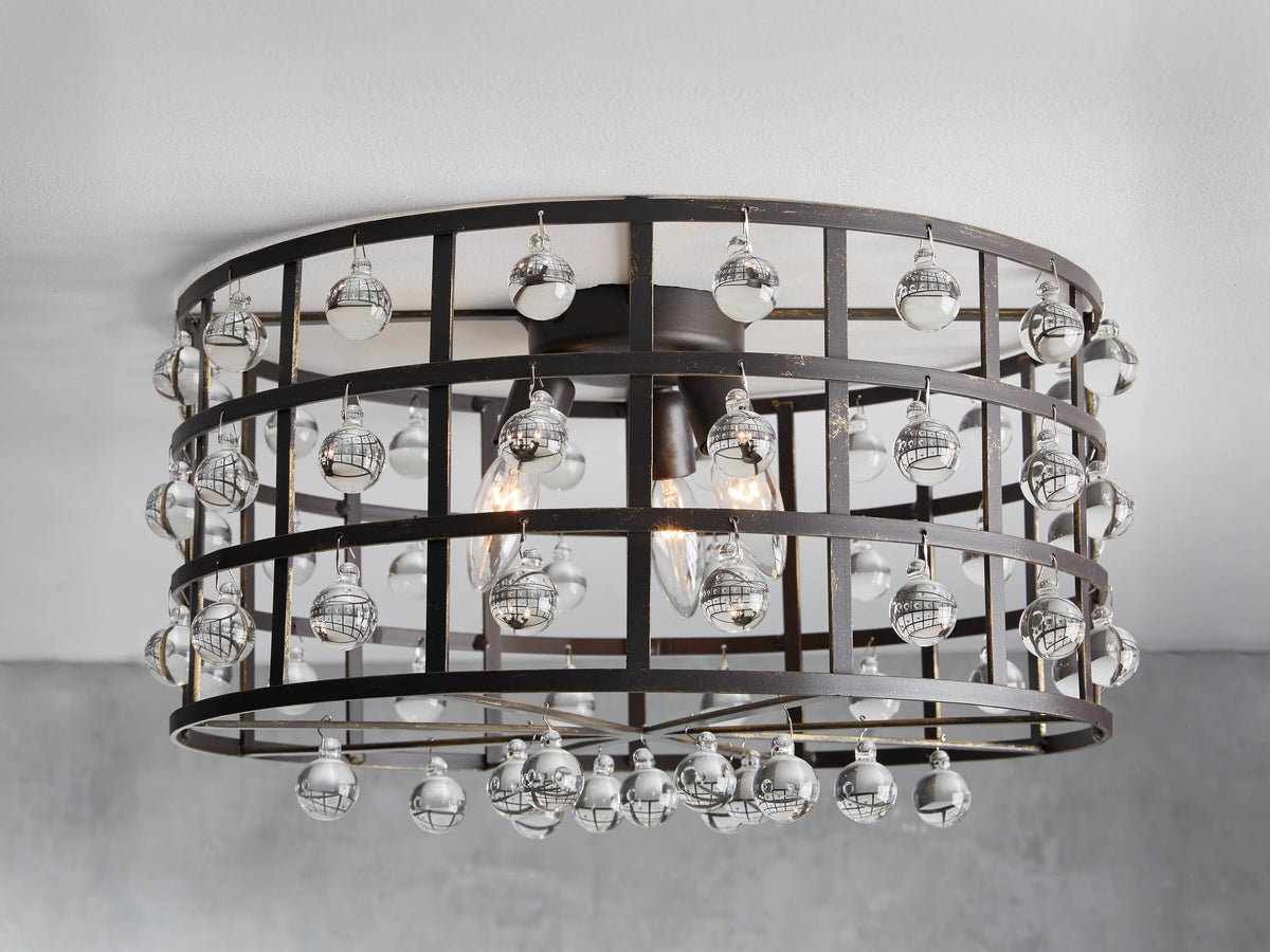 La Cage Mesh Crystal Flush Mount