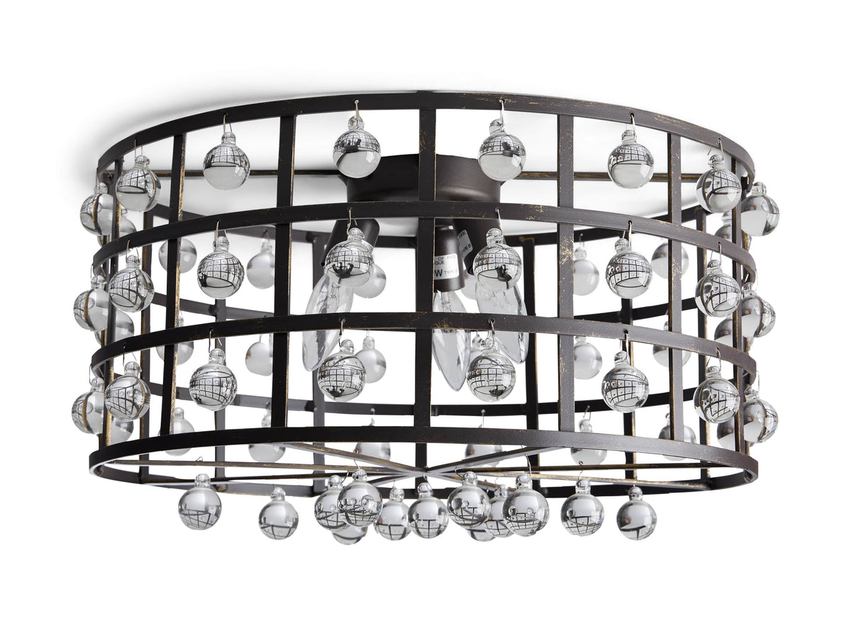 La Cage Framed Crystal Flush Mount