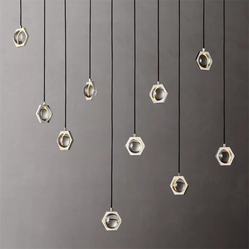 Eclatant Inset Crystal Linear Chandelier 54"