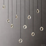 Eclatant Inset Crystal Linear Chandelier 54"