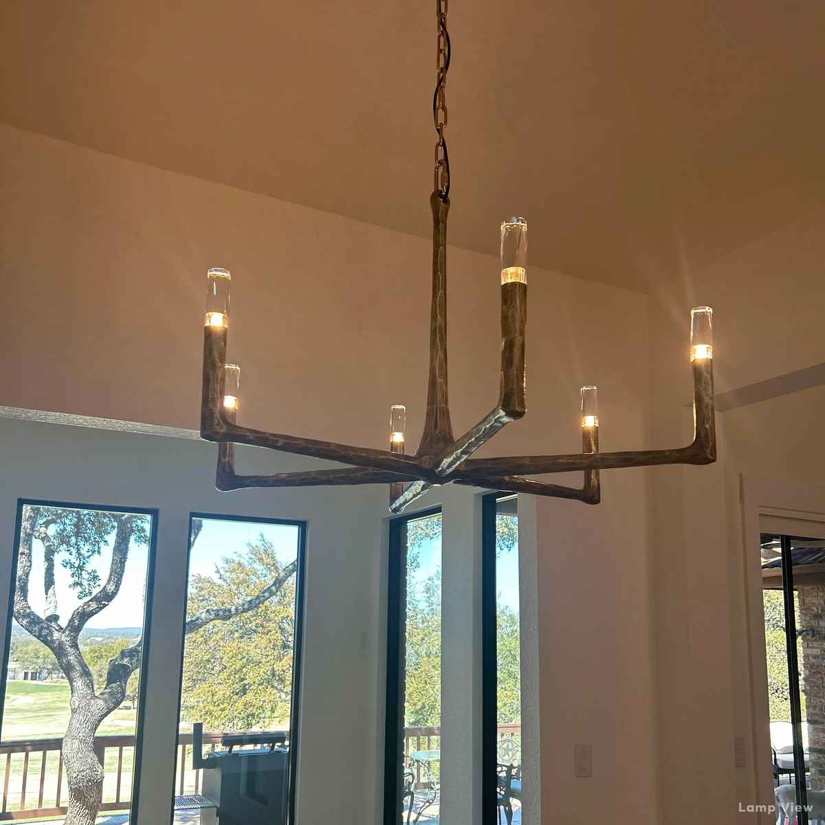 Thaddeus Forged Metal Round Chandelier 72"
