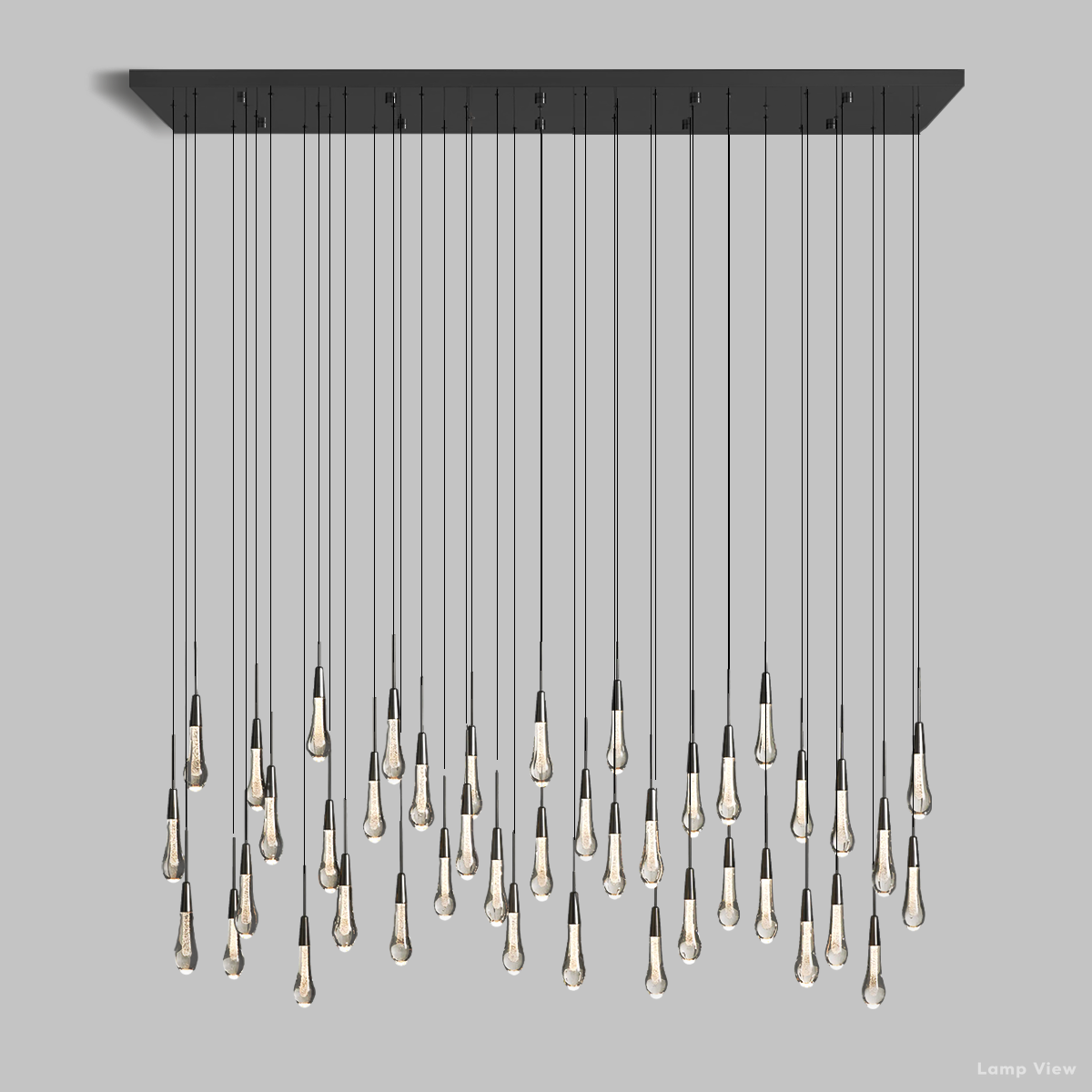 Soltaire Cascading Glass Linear Chandelier