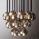 Boule Geometric Cristal Cluster Chandelier 19"