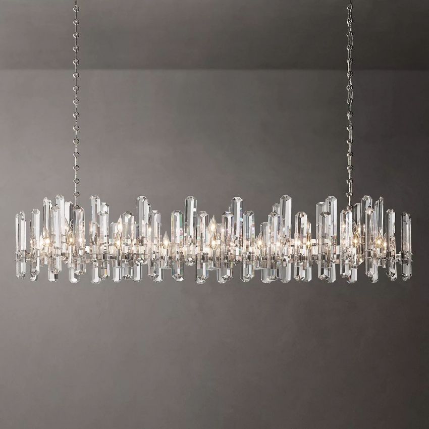 Mirello Prismed Crystal Linear Chandelier 72"