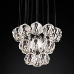 Boule Geometric Cristal Cluster Chandelier 19"