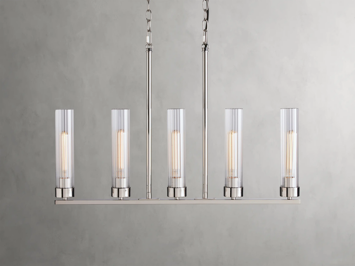 Andreas Ridged Tubular Linear Chandelier