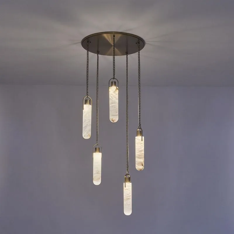 Alabaster 5 Lights Cluster Chandelier