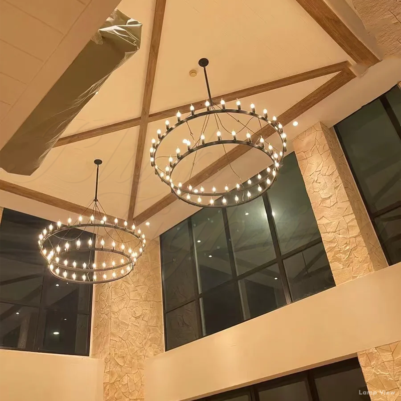 Camino Vintage Structural Two-Tier Chandelier 50"