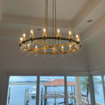 Ravelle Clear Glass Round Chandelier 36"