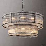 San Marco Ribbed Glass Two-Tier Round Chandelier 60"