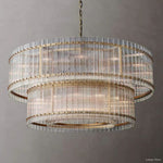 San Marco Ribbed Glass Two-Tier Round Chandelier 60"