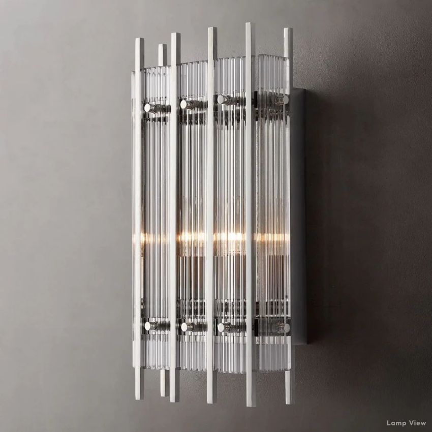 San Marco Ribbed Glass Rectangle Wall Sconce