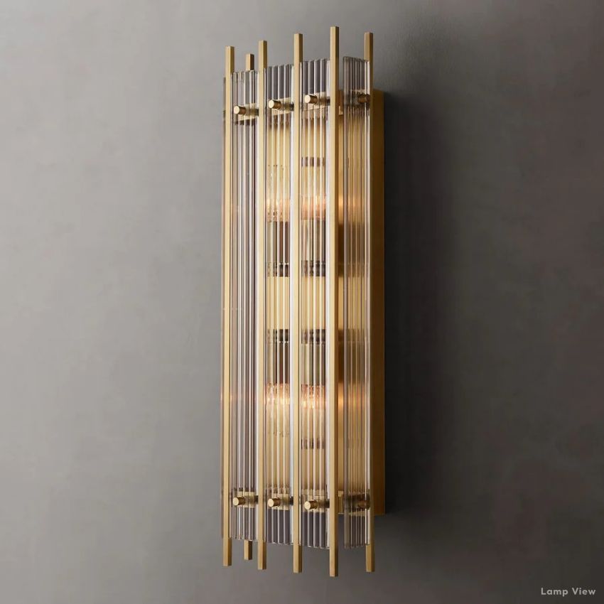 San Marco Ribbed Glass Rectangle Wall Sconce