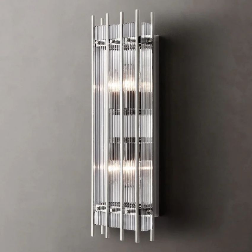 San Marco Ribbed Glass Rectangle Wall Sconce