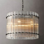 San Marco Ribbed Glass Round Chandelier 22"