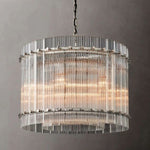 San Marco Ribbed Glass Round Chandelier 22"