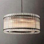 San Marco Ribbed Glass Round Chandelier 37"