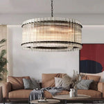 San Marco Ribbed Glass Round Chandelier 37"