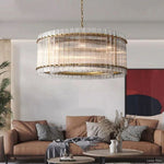 San Marco Ribbed Glass Round Chandelier 37"