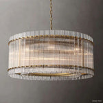 San Marco Ribbed Glass Round Chandelier 37"