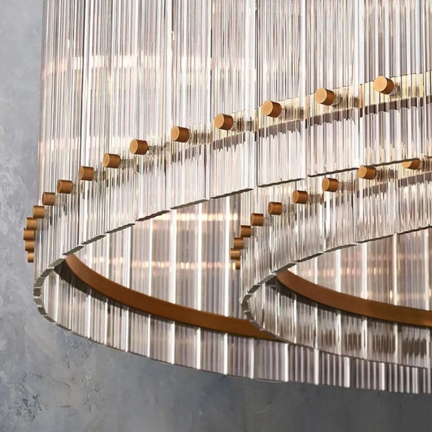 San Marco Ribbed Glass Round Chandelier 48"