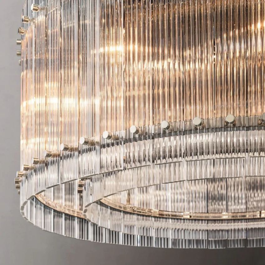 San Marco Ribbed Glass Round Chandelier 48"